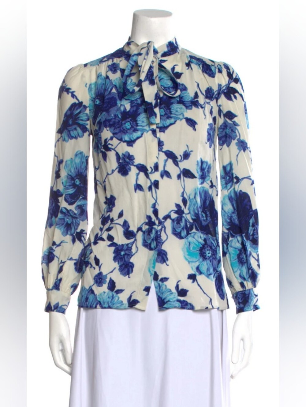 Tory Burch Stephanie Floral Shirt Blouse Silk Garden Party Women's size S